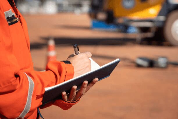 A person holding a pen and paper in their hand.